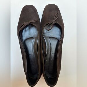 Aeyde Delfina Brown Suede Ballet Flats Moka Suede Size 41